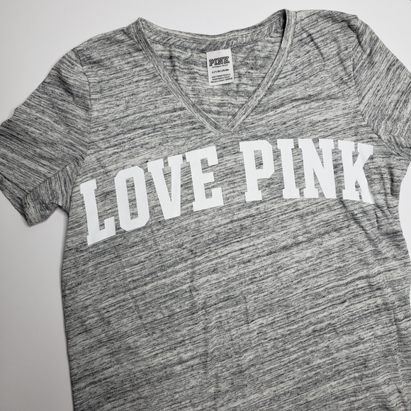 PINK Victoria's Secret Tops - Victoria's Secret Pink Gray Heathered  V Neck Top
